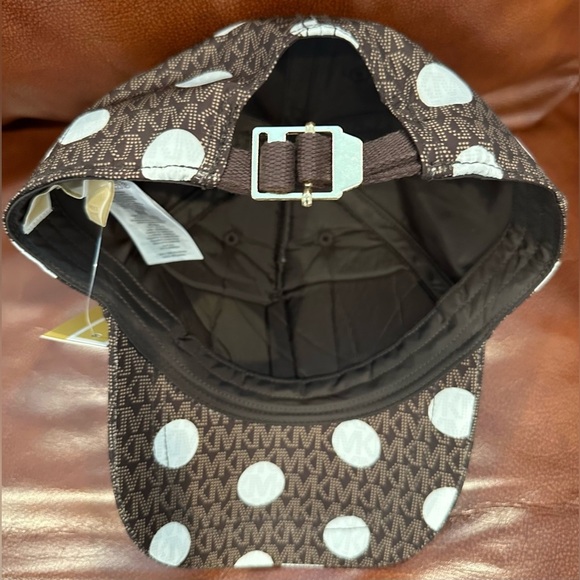 Michael Kors Baseball Cap in Signature Fabric w/White Dots Water Resistant NWT - Picture 2 of 3